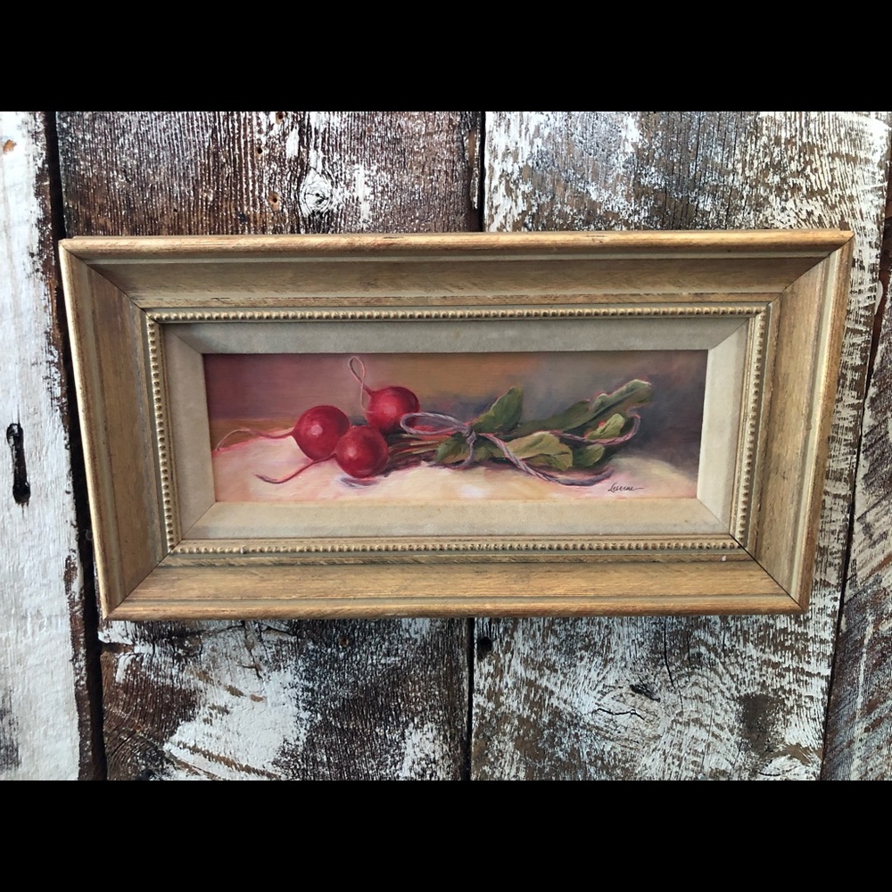 Original Oil painting of radishes